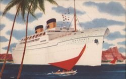 Matsonia Luxury Liner, Passengers Enjoying Ocean Views Cruise Ships Postcard Postcard Postcard