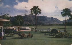 Kauai Inn at Lihue, Poolside View with Majestic Mountains Postcard