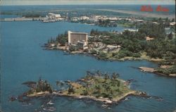 Hilo Bay Aerial View, Naniloa Hotel, Coconut Island, Hawaii Postcard Postcard Postcard