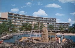 Hotel King Kamehameha, Kailua-Kona, Hawaii with Ahuena Heiau Postcard