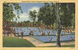 Tempe Beach, Public Swimming Pool Postcard