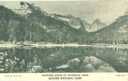 Montana Shore of Waterton Lakes, Glacier National Park Postcard Postcard