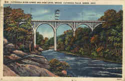 Cuyahoga River Gorge and High Level Bridge, Cuyahoga Falls Postcard