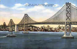 Skyline of San Francisco, California and San Francisco-Oakland Bay Bridge Postcard