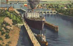 Canal Locks Second to Panama Postcard