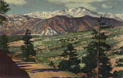 Rampart Range Road and Pikes Peak Postcard