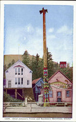 Chief Johnson's Totem and Residence Ketchikan, AK Postcard Postcard