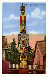 Totem Pole of Thliget Chief Kian Ketchikan, AK Postcard Postcard