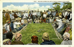 Indians Gambling With Their Famous Game Native Americana Postcard Postcard