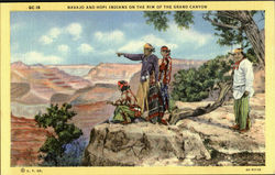 Nazvajo And Hopi Indians On The Rim, The Grand Canyon Native Americana Postcard Postcard