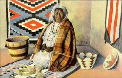 Apache Indian Basket Maker Postcard