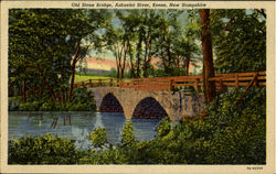 Old Stone Bridge, Ashuelot River Postcard