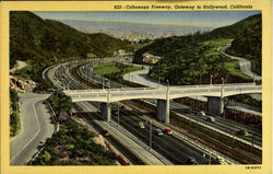 Cahuenga Freeway Hollywood, CA Postcard Postcard