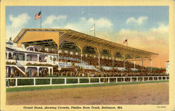 Grand Stand ,Showing Crowds ,, Pimlico Race Track Postcard