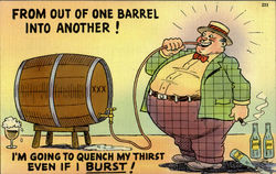 From Out Of One Barrel Into Another Drinking Postcard Postcard