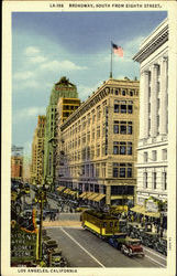 Broadway, South From Eighth Street Los Angeles, CA Postcard Postcard