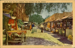 El Paso De Los Angeles "The Pathway Of The Angeles", Olvera Street California Postcard Postcard