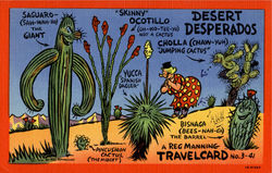 Desert Desperados Comic, Funny Postcard Postcard