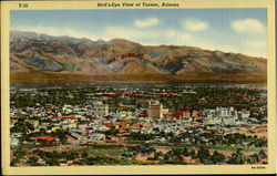 Bird's -Eye View of Tucson Arizona Postcard Postcard