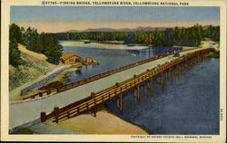 Fishiong Bridge, Yellowstone National Park. Postcard