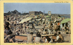 Beach Scene, Midfrad Beach Postcard