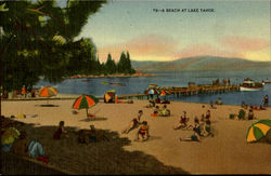 A Beach At Lake Tahoe California Postcard Postcard