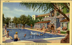 Furnace Creek Inn Swimming Pool Death Valley National Monument, CA Death Valley National Park Postcard Postcard