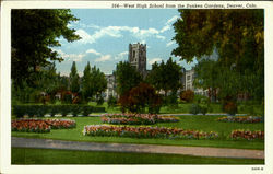 West High School From The Sunken Gardens Postcard