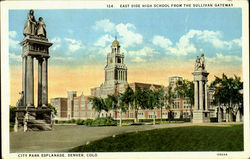 East Side High School From The Sullivan Gateway Postcard