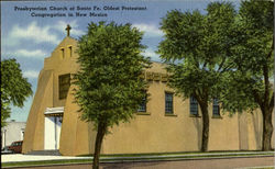 Presbyterrian Church of Santa Fe. Oldest Protestant Congregation in Postcard