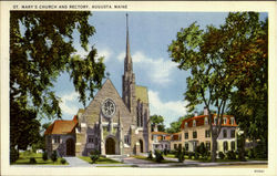 St. Mary'S Church And Rectory Postcard