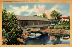 Covered Bridge, Kenduskeag Stream Bangor, ME Postcard Postcard