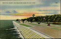 Beautiful Double Lane Boulevard Along The Gulf Coast Gulfport, MS Postcard Postcard