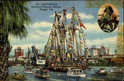 GASPARILLA. Carnival Entering Harbor Tampa, FL Postcard Postcard