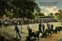 Shuffleboard Courts, a popular Sport Here "The Sunsine City" St. Petersburg, FL Postcard Postcard