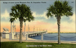 Bridge Of The Lions Across St. Augustine, FL Postcard Postcard