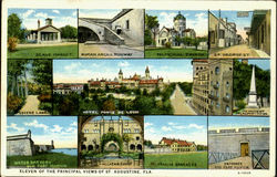 Eleven Of The Principal Views St. Augustine, FL Postcard Postcard