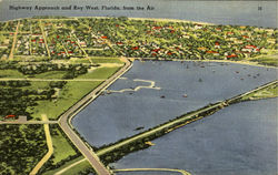 Highwayn Approach and Key West from the Air Postcard