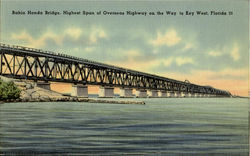 Bahia Honda Bridge Highest of Overseas Highway on the Way Postcard