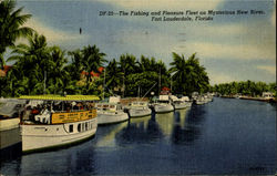 The Fishing and Pleasure Fleet on Mysterrious New River Fort Lauderdale, FL Postcard Postcard