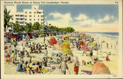 General Beach Scene in Sunny Fort Lauderdale, FL Postcard Postcard