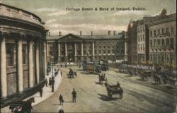 College Green & Bank of Ireland, Dublin Postcard