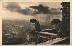 Gargoyles of Notre Dame Cathedral, Paris, France Postcard