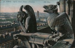 Gargoyles of Notre Dame Cathedral, Paris Postcard