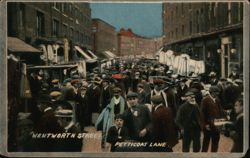 Crowded Wentworth Street Market Scene, Petticoat Lane, London Postcard