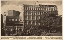 Wentworth Hotel Overlooking the Park, Sydney Postcard