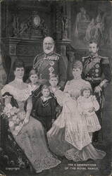 Five Generations of British Royal Family Postcard