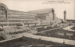 Crystal Palace Showing Italian and Upper Terraces Exposition Postcard Postcard Postcard