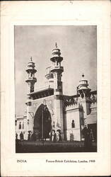 India Building at Franco-British Exhibition, London 1908 Postcard