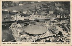 Aerial View of the Festival of Britain 1951 South Bank Exhibition Site Postcard